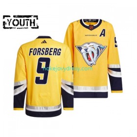 Dětské Hokejový Dres Nashville Predators Filip Forsberg 9 Adidas 2022-2023 Reverse Retro Žlutá Authentic